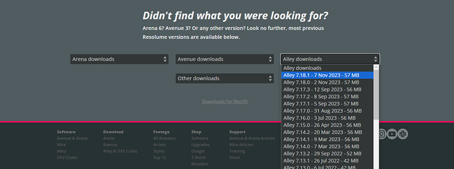 Downloading Resolume Alley to convert files for better perfromance. Protoloops