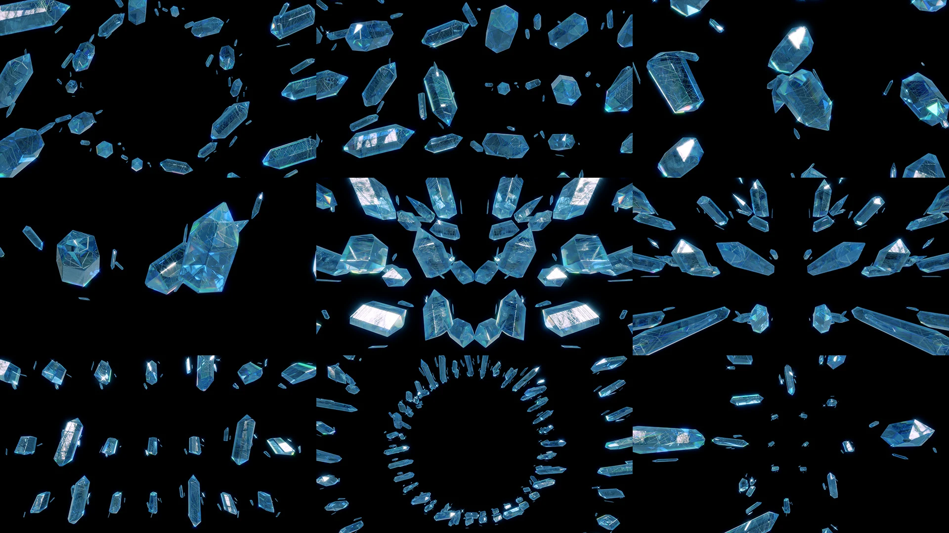 AQUA QUARTZ, Blue, Silver, Graphics, VJ Pack created by Proto, Protobacillus, Protoloops, Video loop