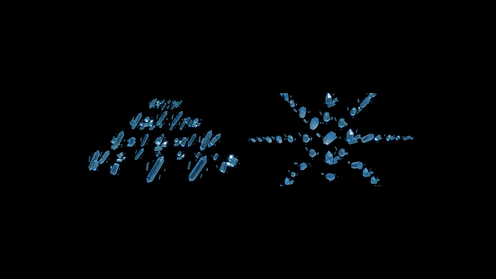 AQUA QUARTZ, Night, Darkness, Midnight, Graphics, Science, Snowflake, VJ Pack created by Proto, Protobacillus, Protoloops, Video loop
