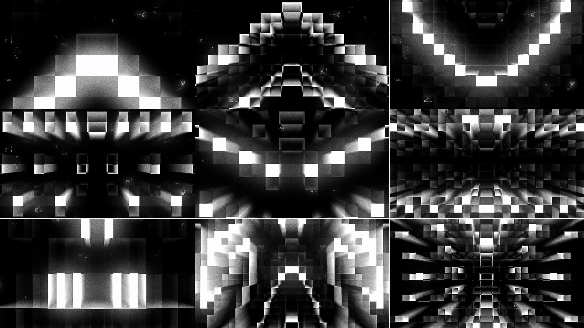BRUTAL TECHNO, White, Monochrome photography, Monochrome, Black and white, Silver, Symmetry, Graphics, Triangle, Motif, Pattern, VJ Pack created by Proto, Protobacillus, Protoloops, Video loop
