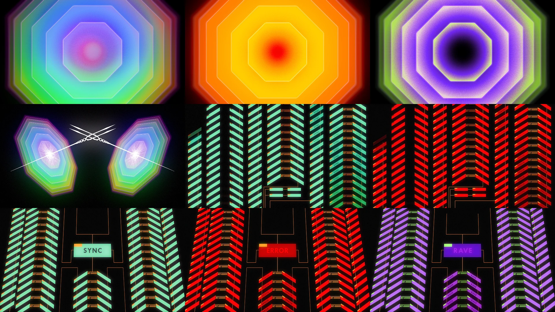 EVA XX, EVANGELION, Red, Orange, Symmetry, Graphic design, Graphics, Neon, Visual Effect Lighting, Triangle, VJ Pack created by Proto, Protobacillus, Protoloops, Video loop