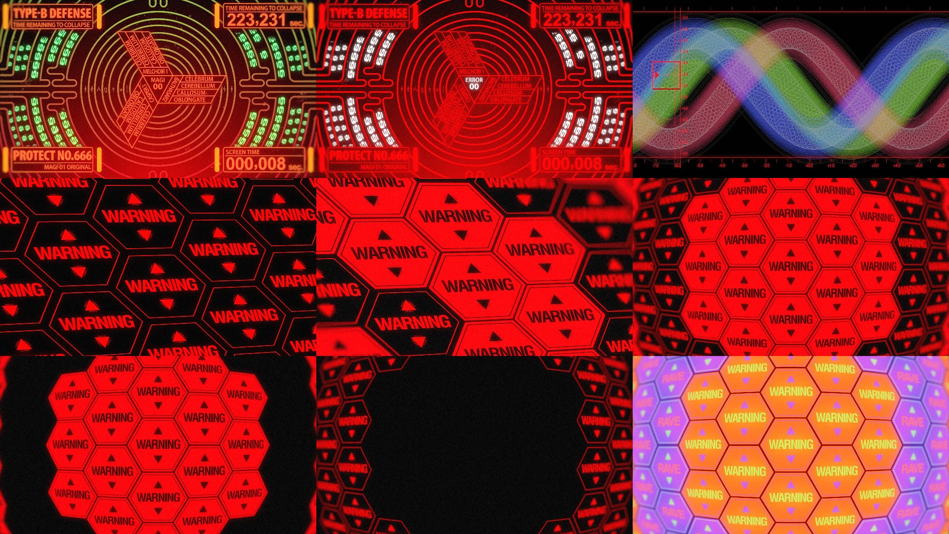 EVA XX, EVANGELION, Red, Symmetry, Graphics, Graphic design, VJ Pack created by Proto, Protobacillus, Protoloops, Video loop