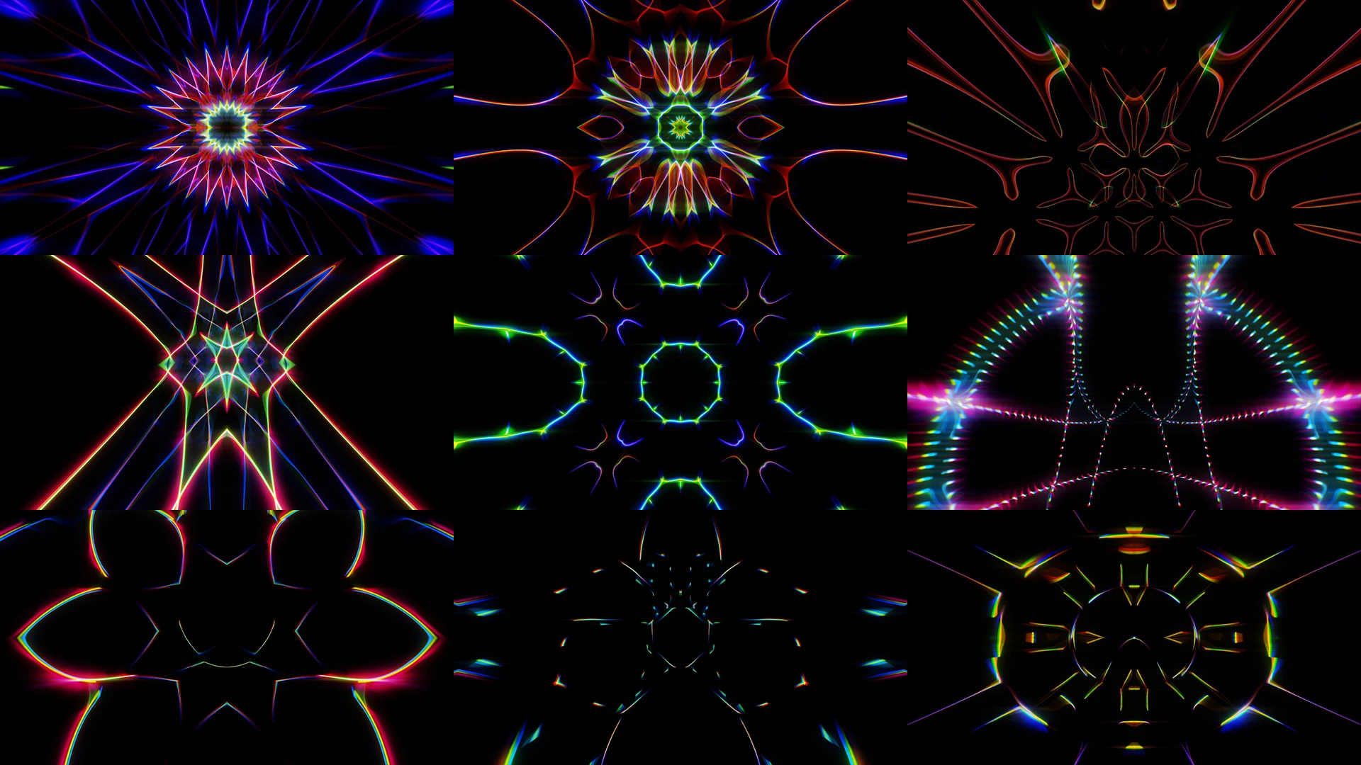 LINE GAME 2, Fractal art, Symmetry, Graphics, Graphic design, Psychedelic art, Neon, VJ Pack created by Proto, Protobacillus, Protoloops, Video loop