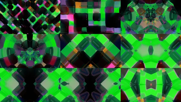 ALIEN RAVE, Symmetry, Graphics, Design, Graphic design, Fractal art, Pattern, Triangle, VJ Pack created by Proto, Protobacillus, Protoloops, Video loop