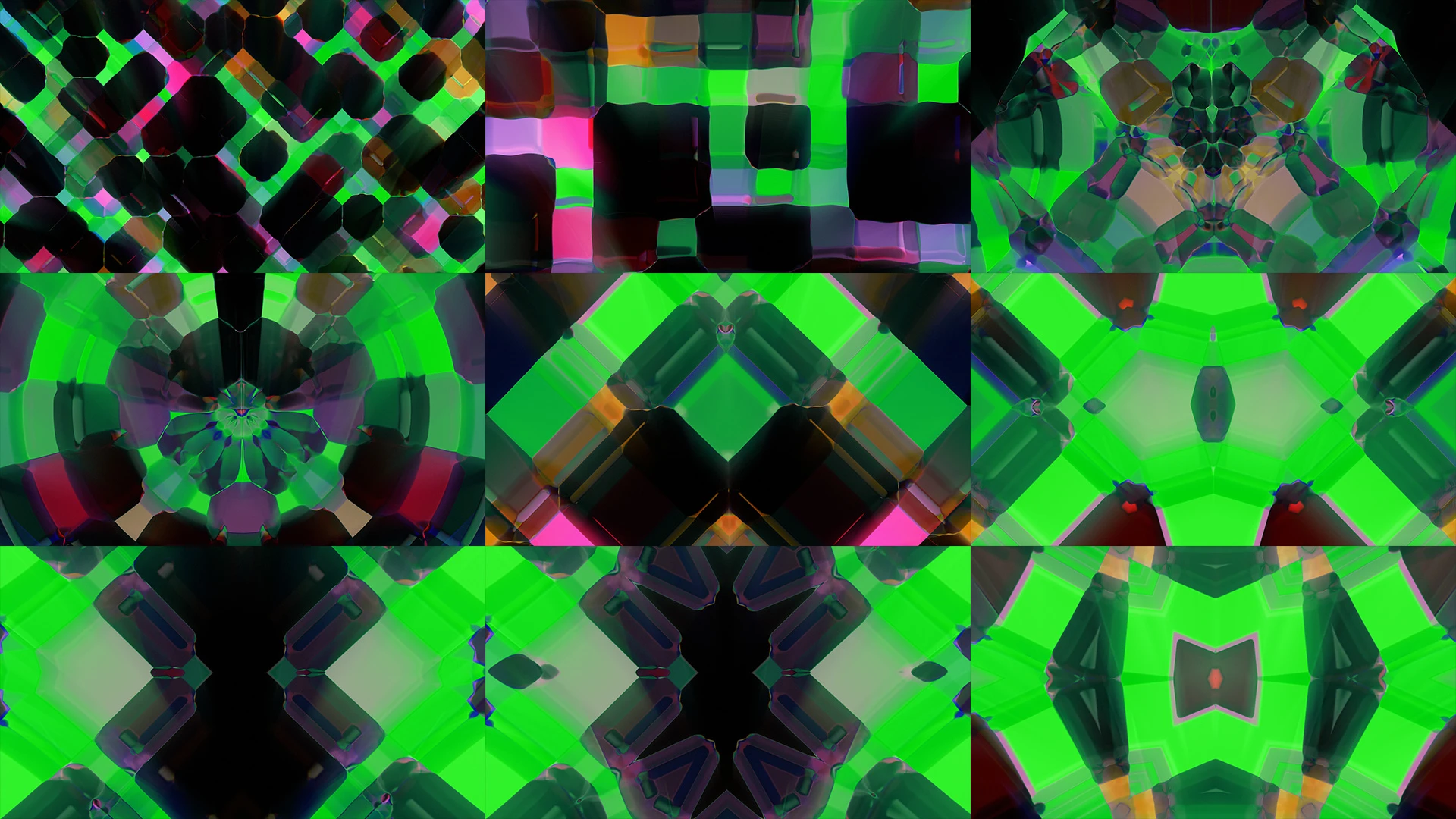 ALIEN RAVE, Symmetry, Graphics, Design, Graphic design, Fractal art, Pattern, Triangle, VJ Pack created by Proto, Protobacillus, Protoloops, Video loop