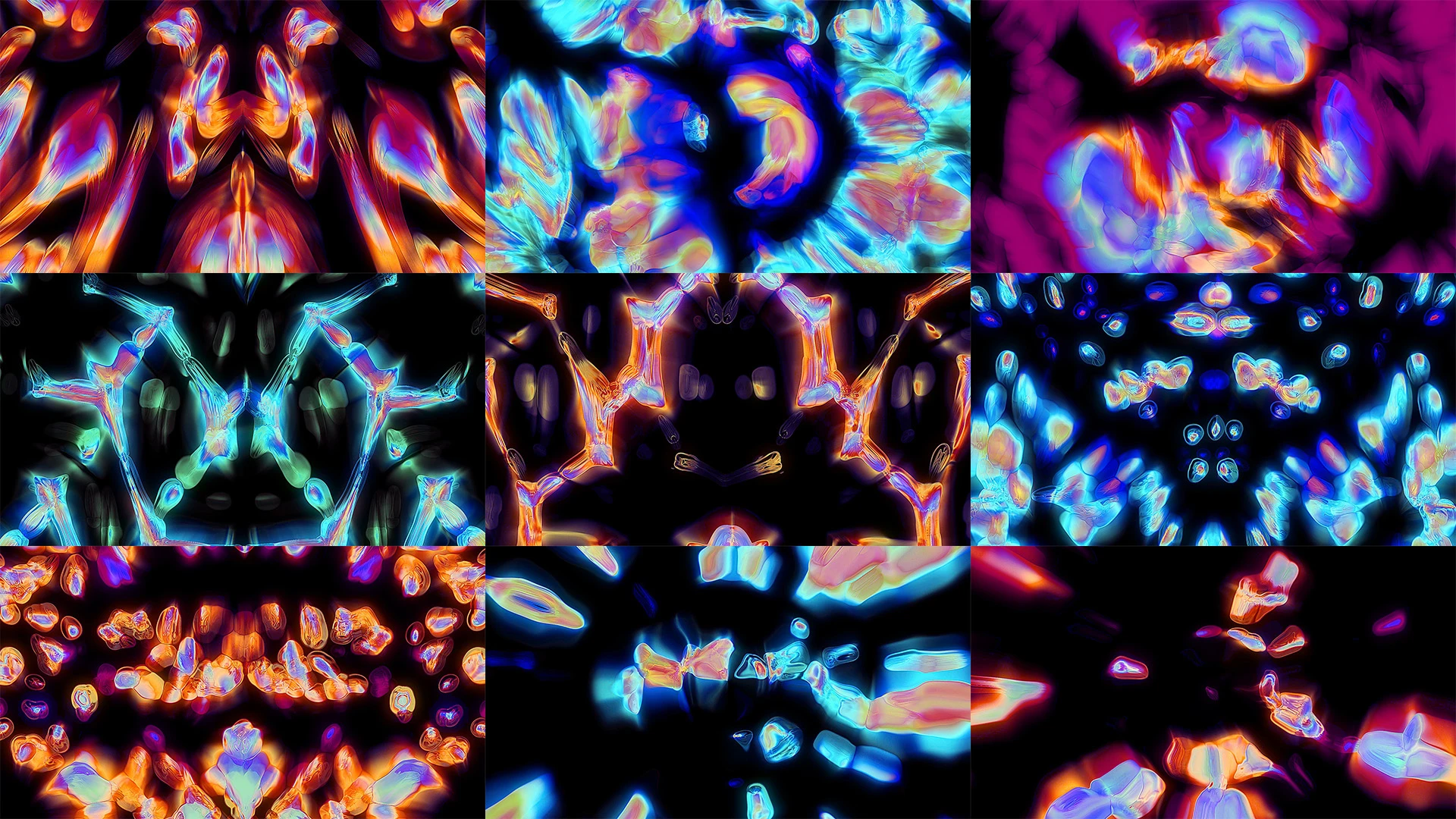 PLASMA, Orange, Purple, Symmetry, Fractal art, Psychedelic art, Graphics, Modern art, Graphic design, Pattern, VJ Pack created by Proto, Protobacillus, Protoloops, Video loop