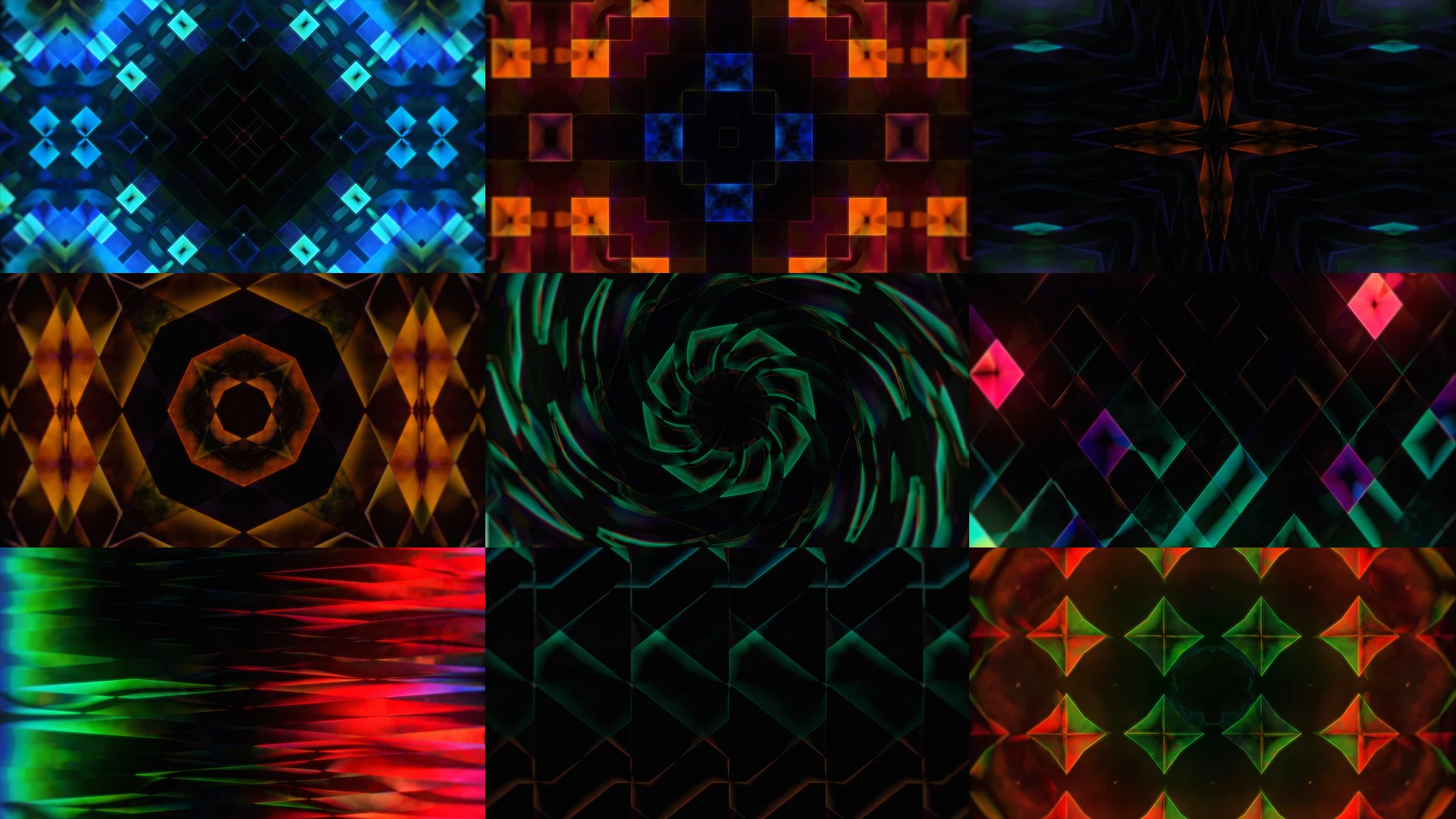 SECRETS, Blue, Orange, Fractal art, Symmetry, Graphics, Graphic design, Design, Triangle, Pattern, Motif, VJ Pack created by Proto, Protobacillus, Protoloops, Video loop