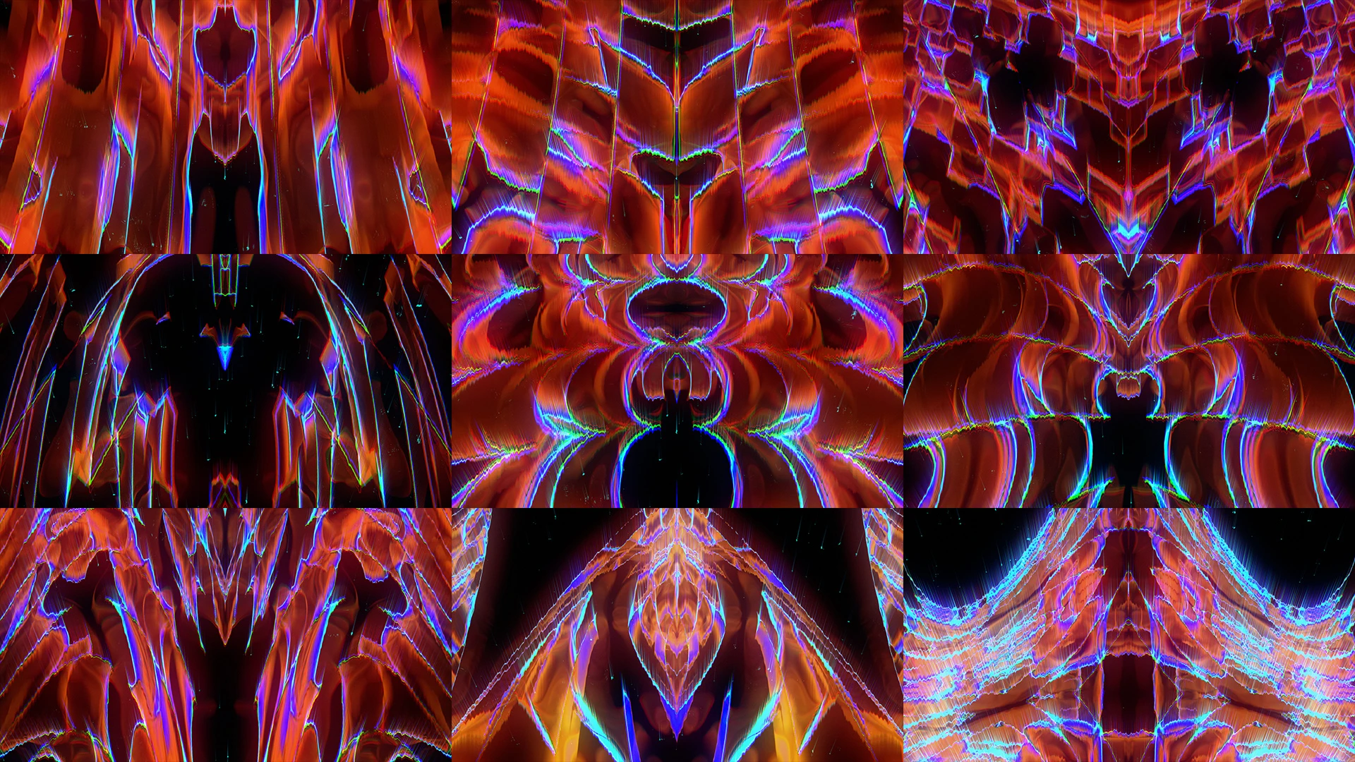 TARTARUS GATE, Red, Orange, Fractal art, Symmetry, Graphics, Graphic design, Psychedelic art, Modern art, VJ Pack created by Proto, Protobacillus, Protoloops, Video loop