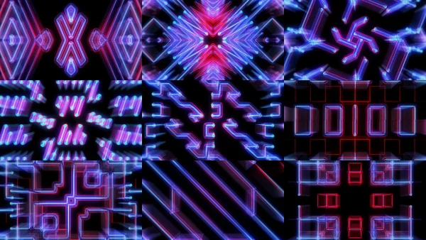 TECHNO GRID, Neon, Graphic design, Symmetry, Graphics, Triangle, Visual Effect Lighting, VJ Pack created by Proto, Protobacillus, Protoloops, Video loop