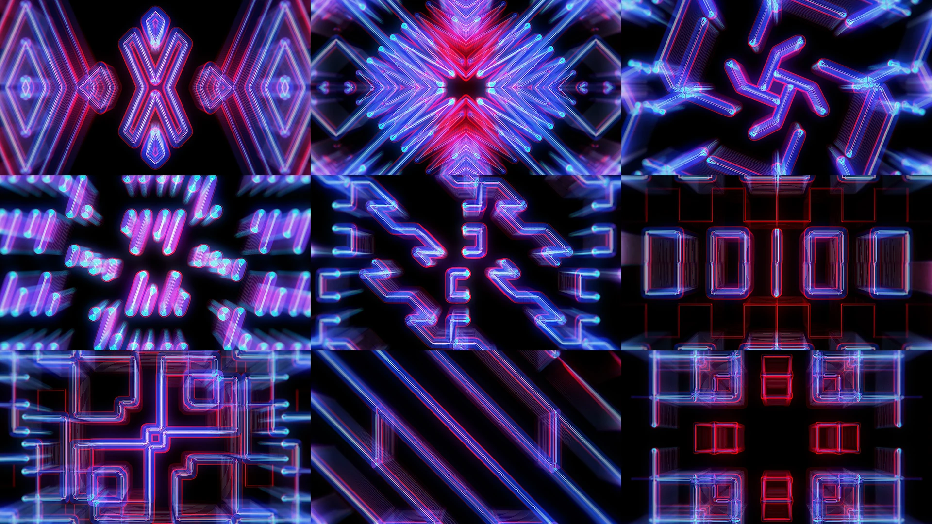 TECHNO GRID, Neon, Graphic design, Symmetry, Graphics, Triangle, Visual Effect Lighting, VJ Pack created by Proto, Protobacillus, Protoloops, Video loop