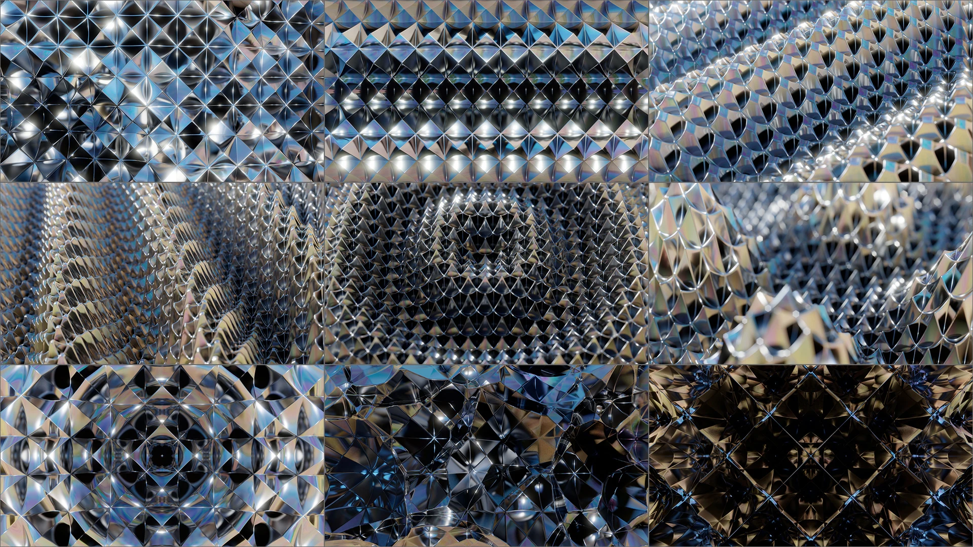 SUN FOIL A, Silver, Mesh, Symmetry, Triangle, Pattern, VJ Pack created by Proto, Protobacillus, Protoloops, Video loop