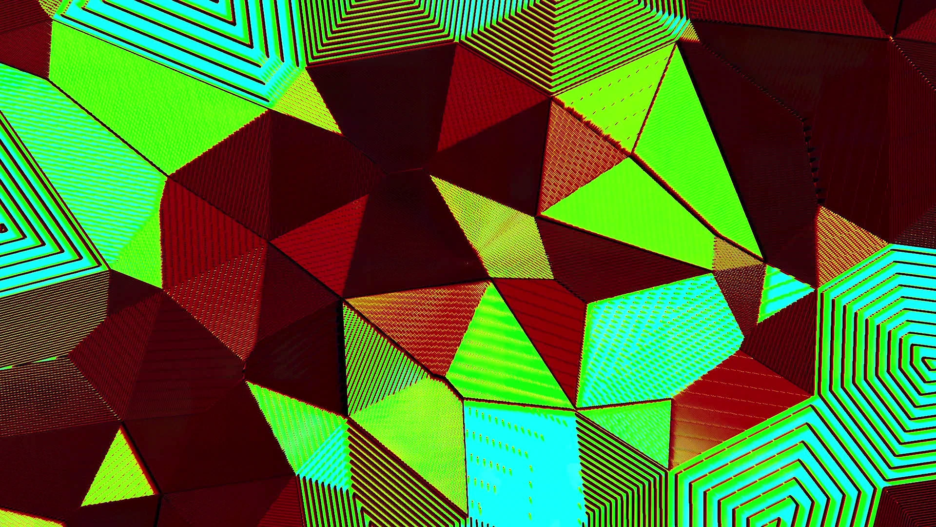 Protoloop G 025 | Geometric, Green, Red, Psychedelic | video loop created by Protoloops | Protobacillus | Proto