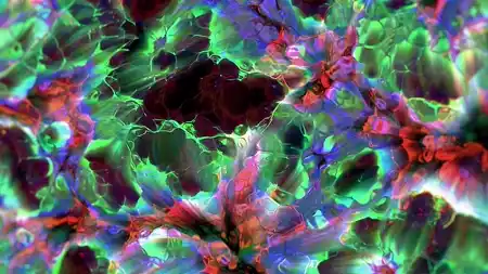 Protoloop L 241,Organic,Wave,Red,Green,Light,video loop created by Protoloops | Protobacillus | Proto